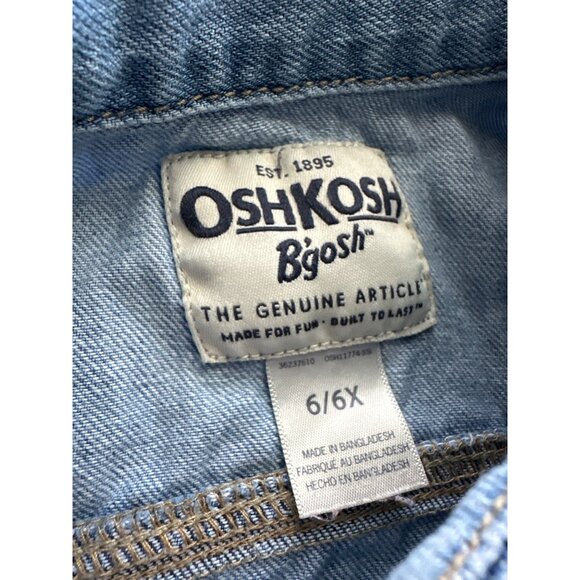 Oshkosh B'gosh Jean Jacket Button Up Cotton Vintage Light Denim Unlined Size 6X - Picture 7 of 7